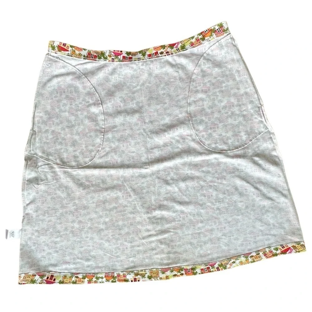 J JILL | NWOT HOUSE SKIRT PULL-ON A-LINE COTTON & MODAL PALM TREES | SMALL_5